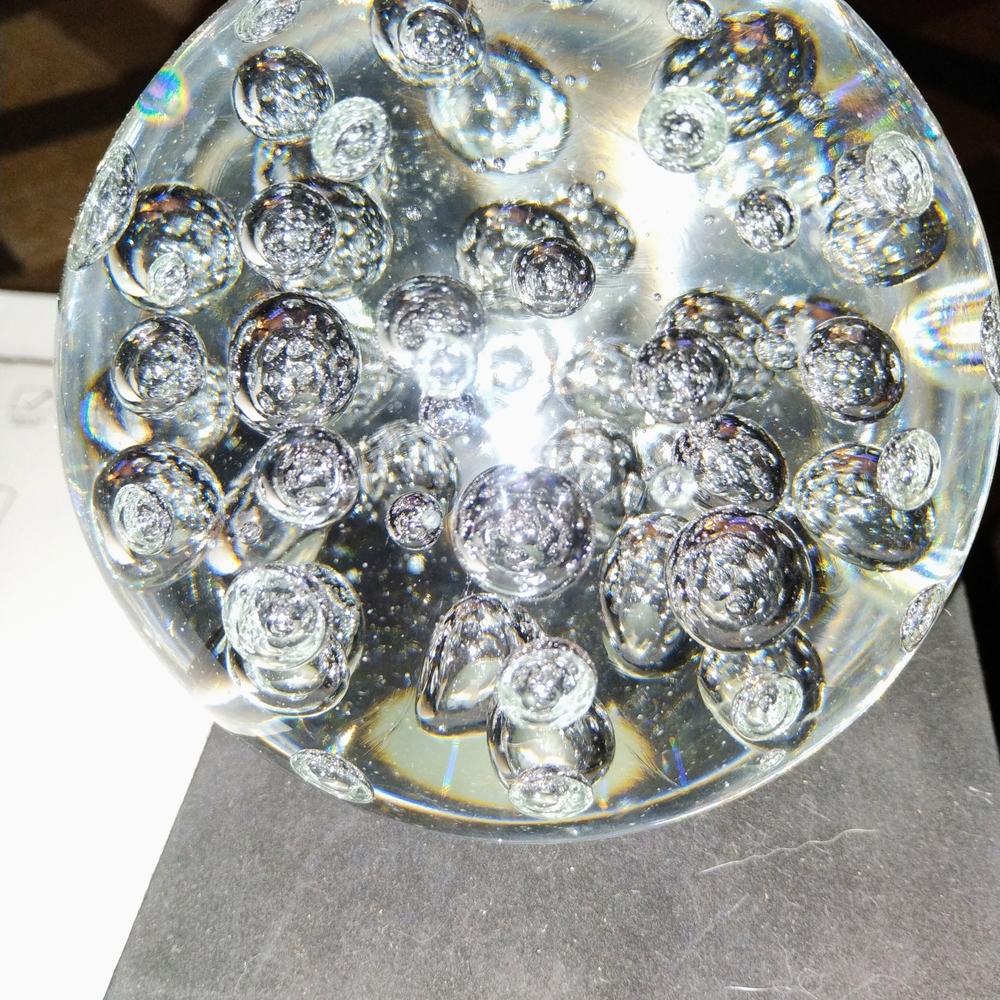 Antique Elegant Glass Sphere with Bubbles